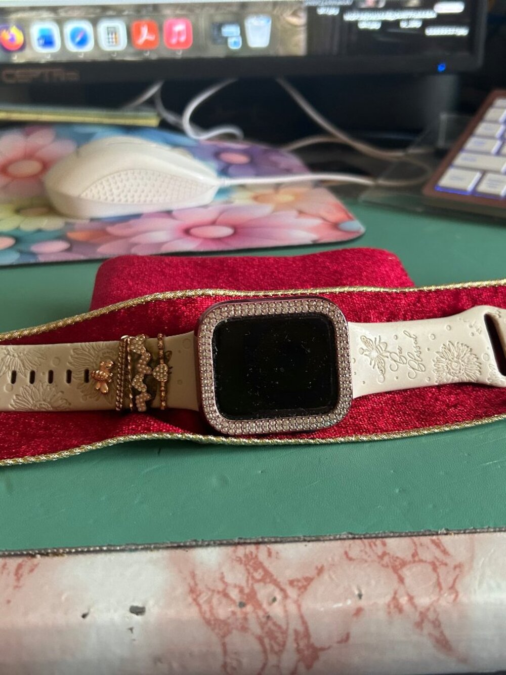 Apple  Watch with Removable Rhinestone Bezel and Charms